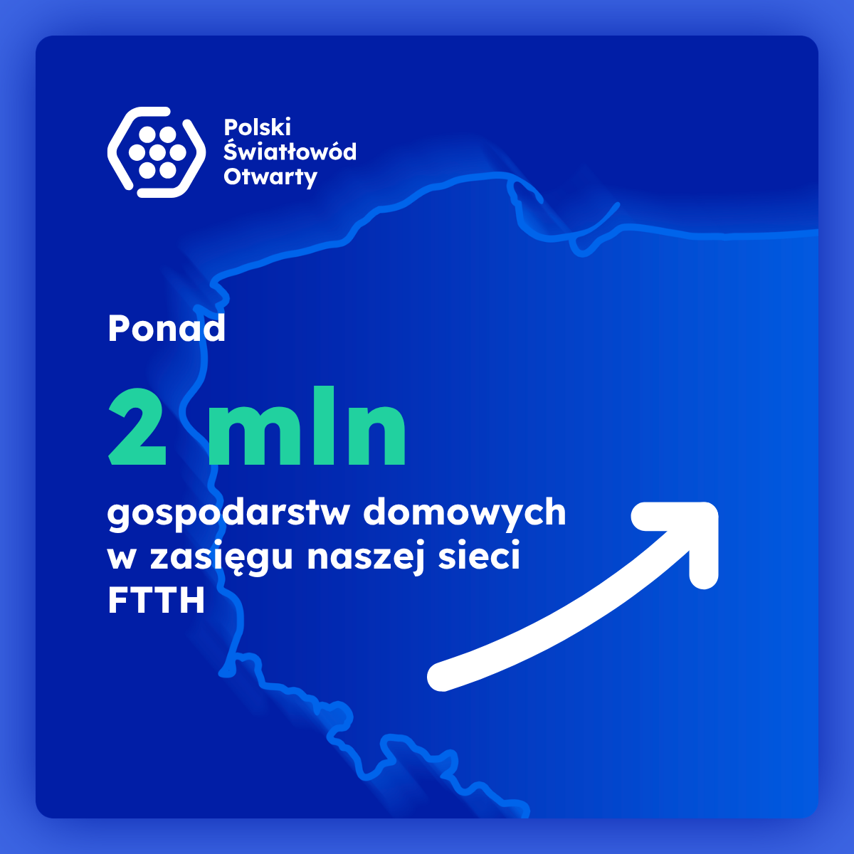 Polski Światłowód Otwarty expanded the reach of its fiber optic network by nearly 56,000 households